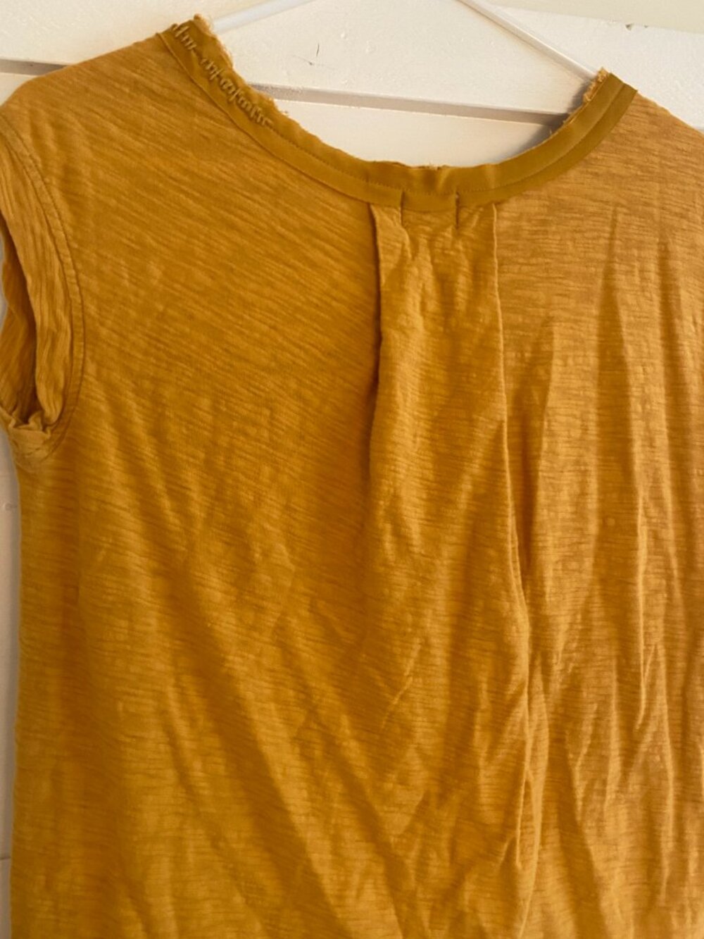 9-H15 STCL Mustard Yellow Slouchy V-Neck Pocket Top Size Small - Picture 5 of 9